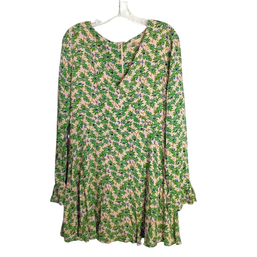Chelsea & Violet - Peach Floral Long Sleeve Dress - Size M